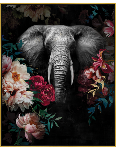 Tableau Floral Elephant