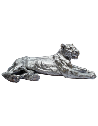 Sculpture Lionne Argentée